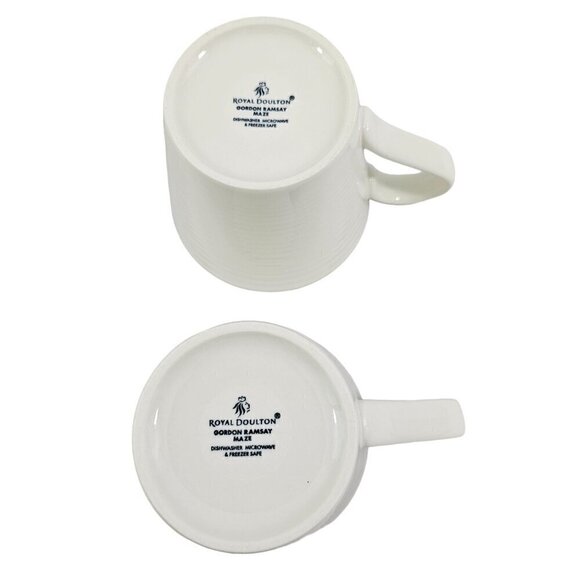 Royal Doulton Gordon Ramsay MAZE 12 Oz White Stoneware Mugs – Set of 2 - Picture 5 of 16